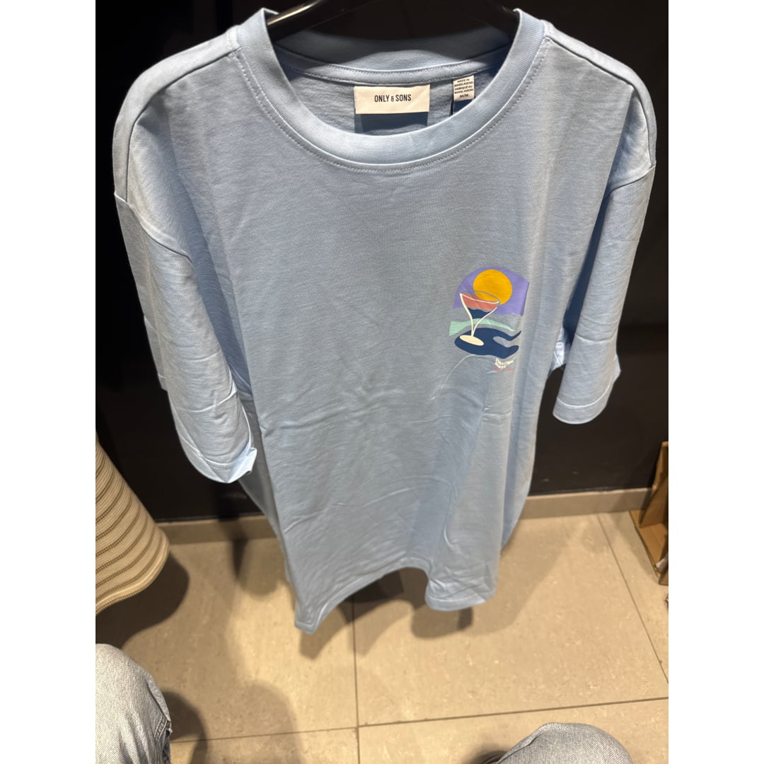 ONSPALM DAYS PRINT RLX SS TEE BLUE - Onspalm Days Print Rlx