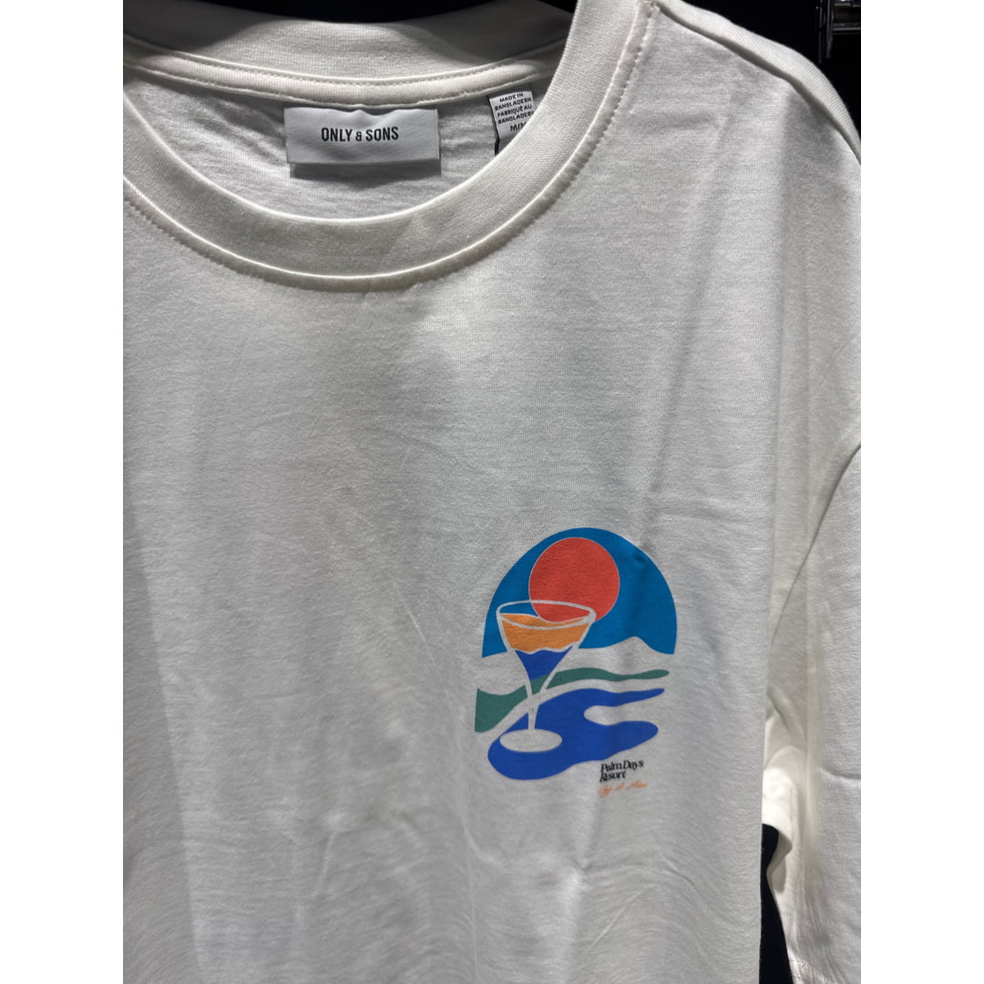 ONSPALM DAYS PRINT RLX SS TEE WHITE - Onspalm Days Print