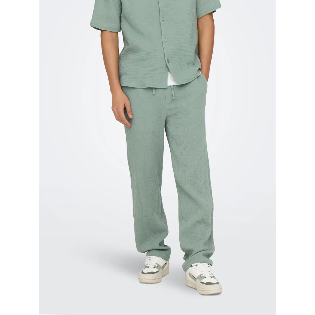 Pantalon Only & Sons Onssinus Loose 0158 Green - Ribstop