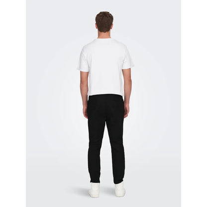 Pantalons en Lin Only & Sons Crop Cot Black - En Bright