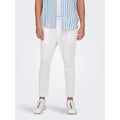 Pantalons en Lin Only & Sons Crop Cot Bright White