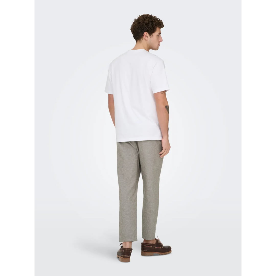 Pantalons en Lin Only & Sons Crop Cot Bungee Cord Two Tone