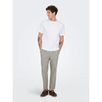 Pantalons en Lin Only & Sons Crop Cot Bungee Cord Two Tone