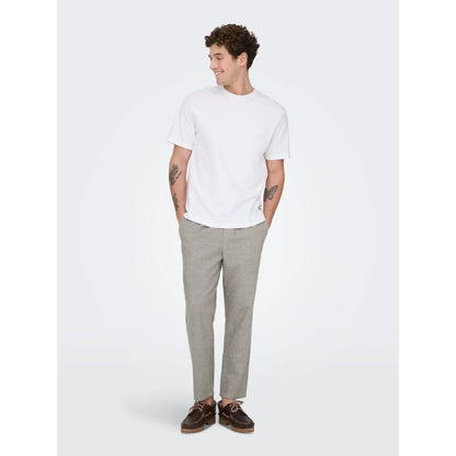 Pantalons en Lin Only & Sons Crop Cot Bungee Cord Two Tone