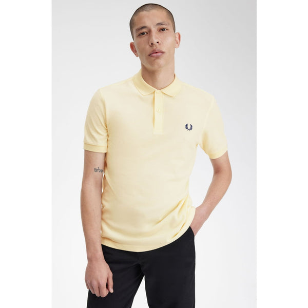 Polo Fred Perry Plain Ice Cream French Navy - White