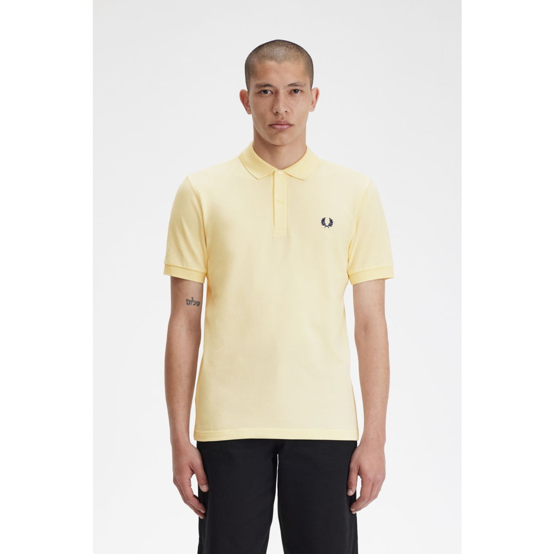 Polo Fred Perry Plain Ice Cream French Navy - White