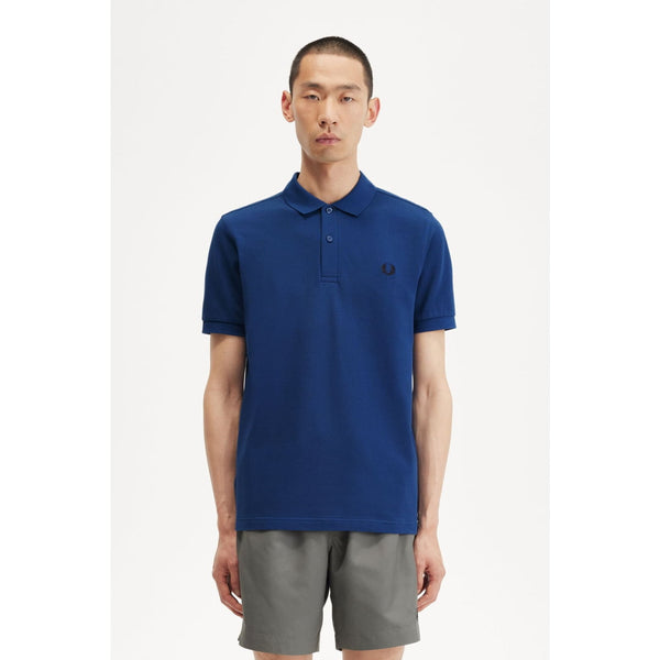 Polo Fred Perry Plain Shaded Cobalt Navy - White