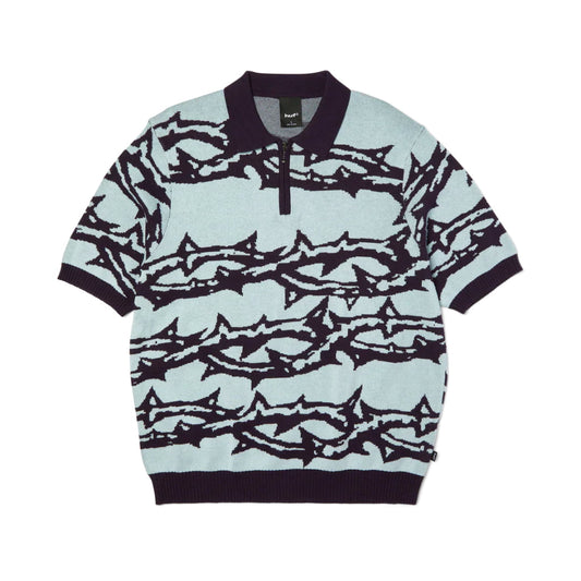 Polo HUF Fantasies Knit SS TOP Light Blue - Huf Ss Top