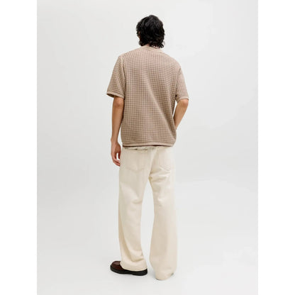 Polo Jack & Jones JORNANTUCKET Knit Split Neck Feather Gray