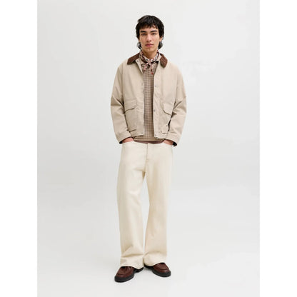 Polo Jack & Jones JORNANTUCKET Knit Split Neck Feather Gray