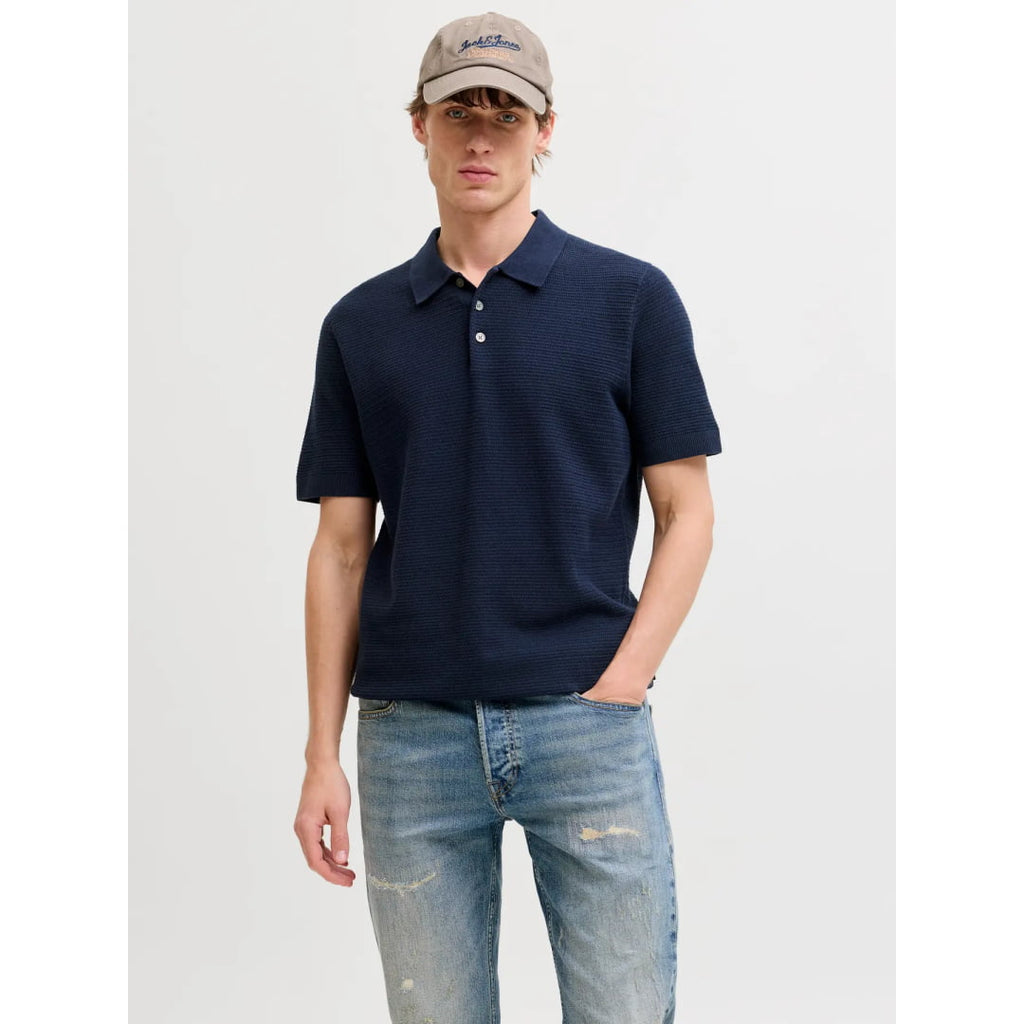 Polo Jack & Jones JPRBLURILEY Knit SS Sky Captain