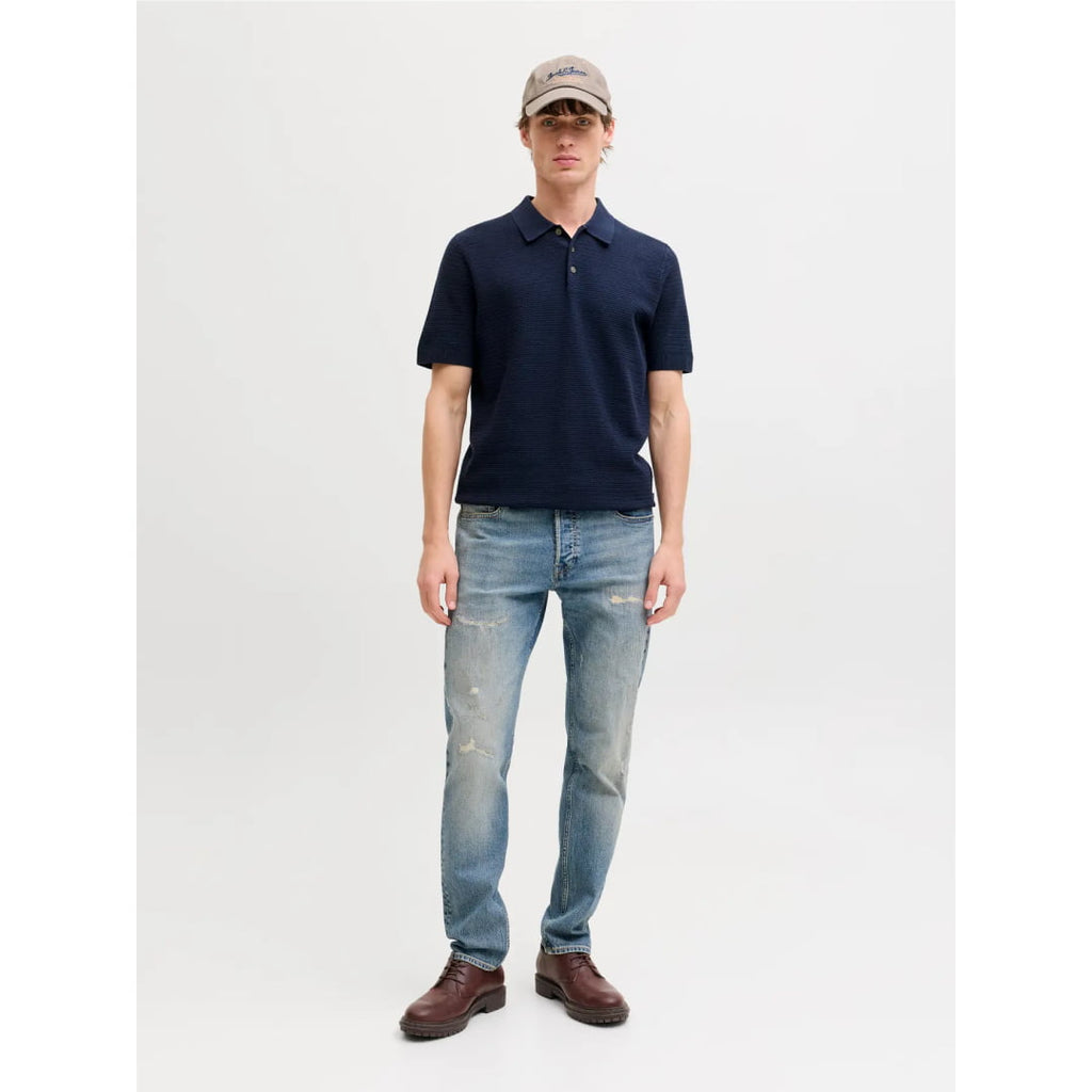 Polo Jack & Jones JPRBLURILEY Knit SS Sky Captain