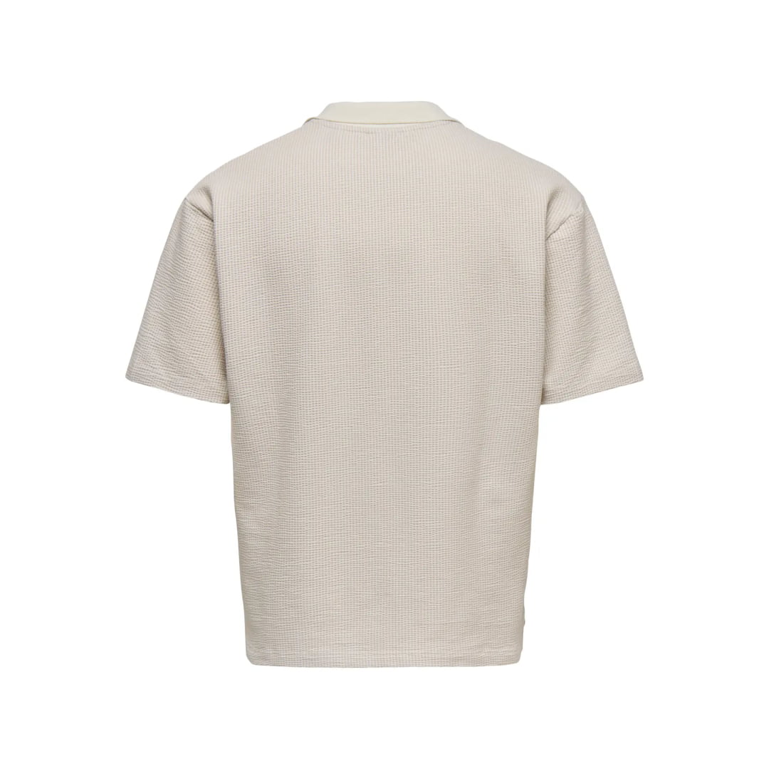 Polo Only & Sons ONSKIAN Life RLX Stripe Egret Pumice Stone