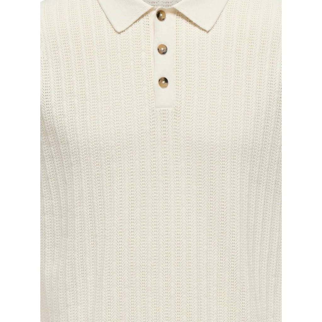 Polo Only & Sons ONSMOON Reg 12 SS Knit Egret - Onsmoon Ss