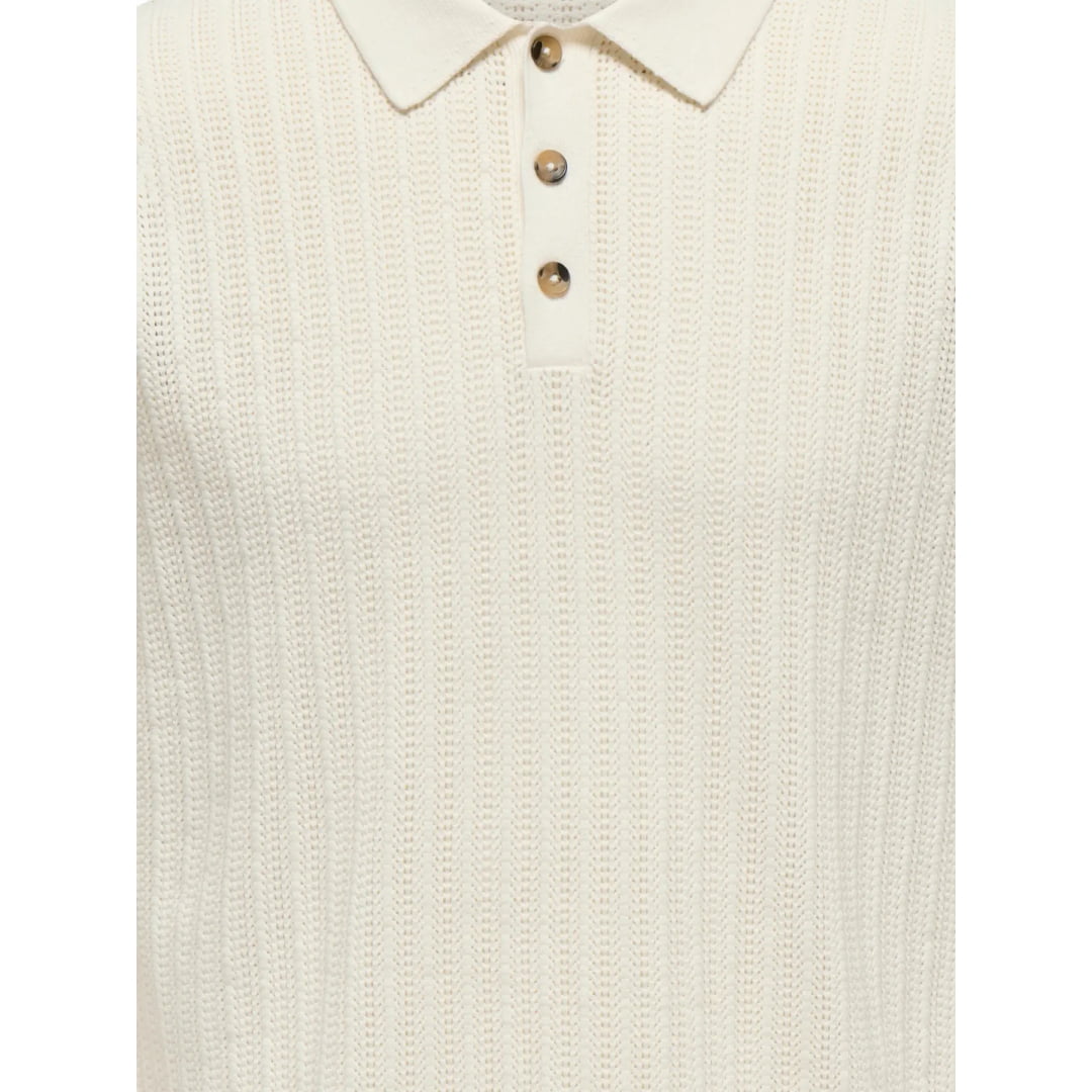 Polo Only & Sons ONSMOON Reg 12 SS Knit Egret - Onsmoon Ss