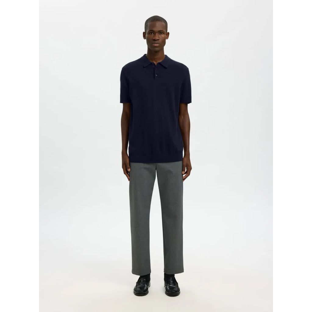 Polo Selected SLHBERH SS Navy Blazer Melange - Slhberh Ss