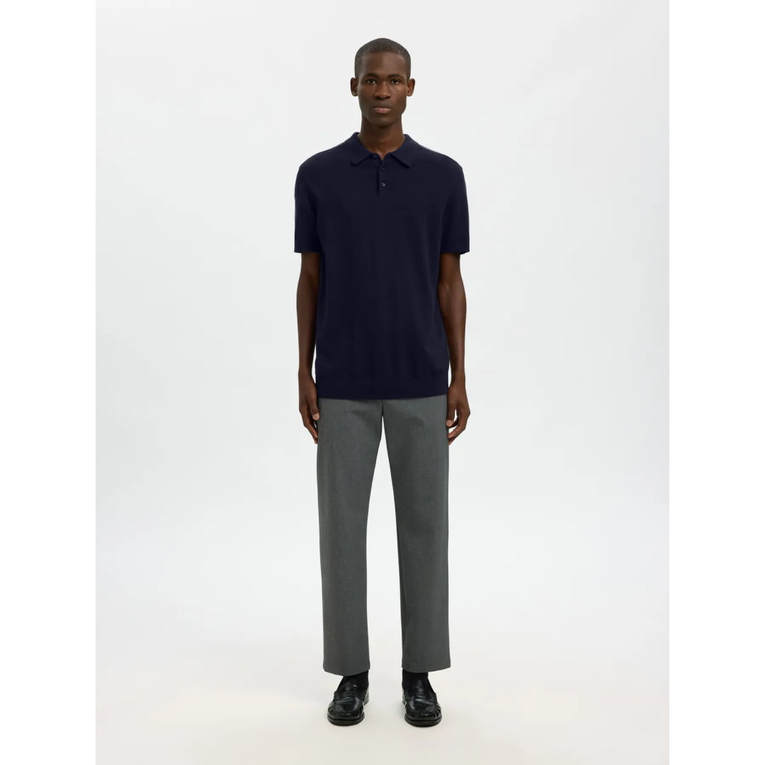 Polo Selected SLHBERH SS Navy Blazer Melange - Slhberh Ss