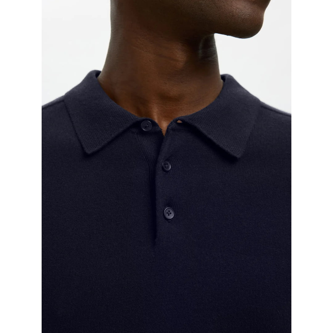 Polo Selected SLHBERH SS Navy Blazer Melange - Slhberh Ss