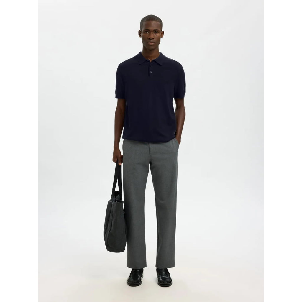 Polo Selected SLHBERH SS Navy Blazer Melange - Slhberh Ss