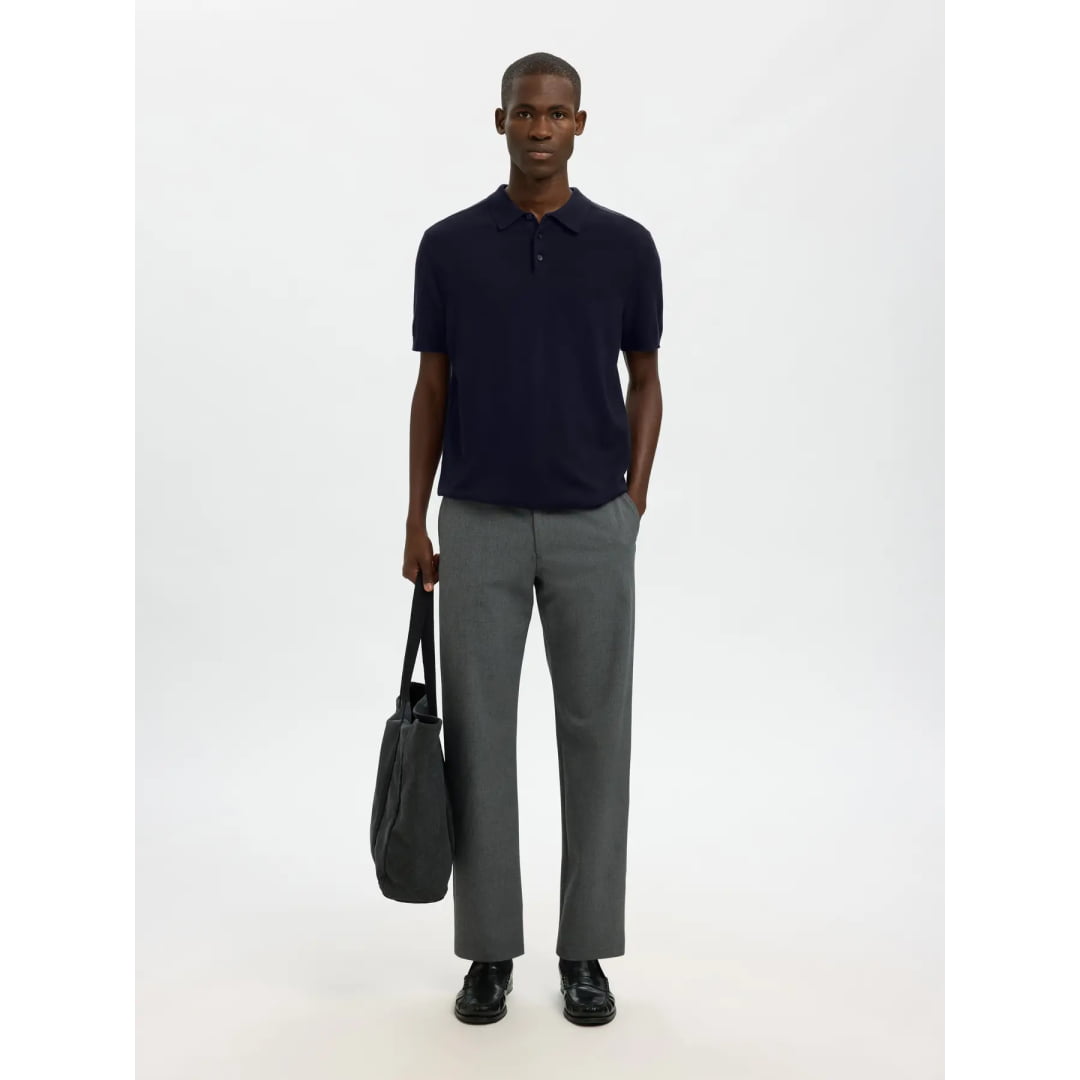 Polo Selected SLHBERH SS Navy Blazer Melange - Slhberh Ss