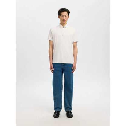 Polo Selected SLHFAVE Zip Cloud Dancer - Slhfave