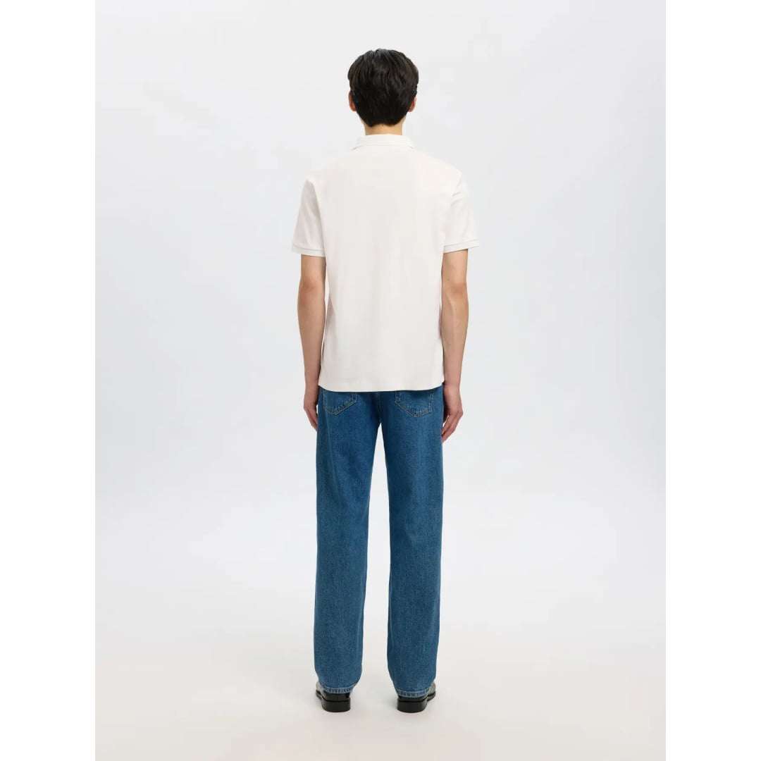 Polo Selected SLHFAVE Zip Cloud Dancer - Slhfave