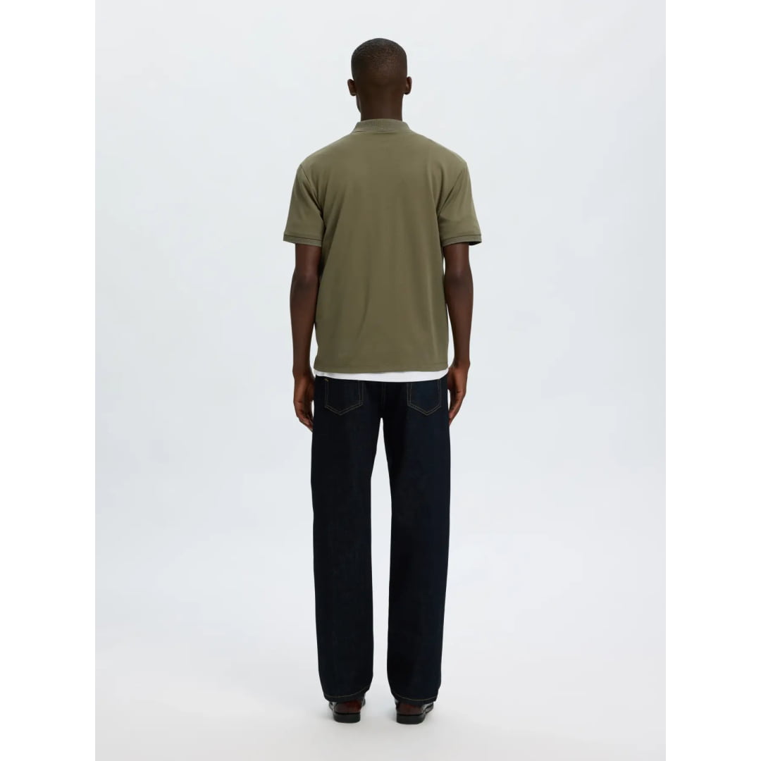 Polo Selected SLHFAVE Zip Kalamata - Cloud Dancer