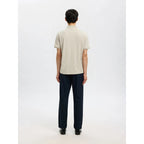 Polo Selected SLHFAVE Zip Oatmeal - Slhfave Cloud Dancer