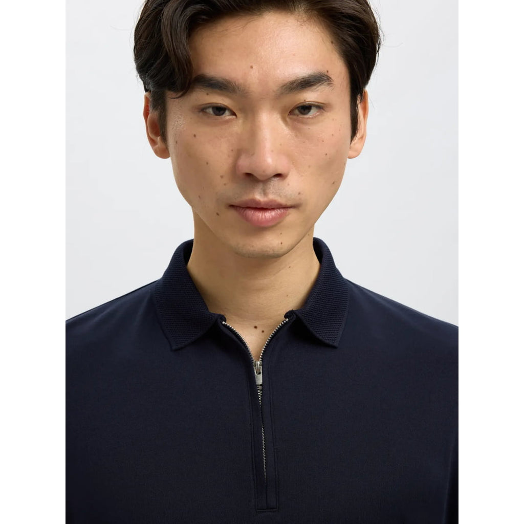 Polo Selected SLHFAVE Zip Sky Captain - Slhfave Black