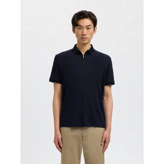 Polo Selected SLHFAVE Zip Sky Captain - Slhfave Black