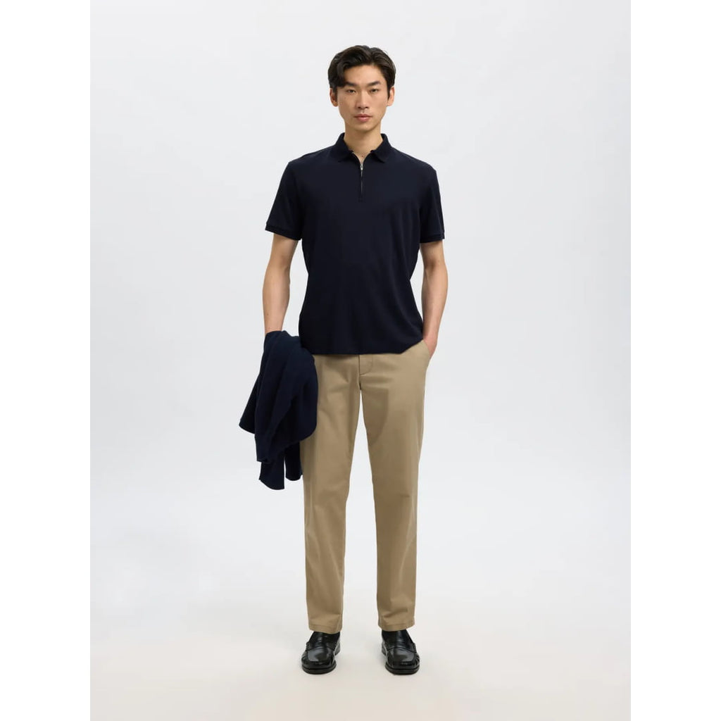 Polo Selected SLHFAVE Zip Sky Captain - Slhfave Black