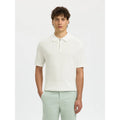 Polo Selected SLMCRAN SS Knit Structure Zip Egret - Slmcran