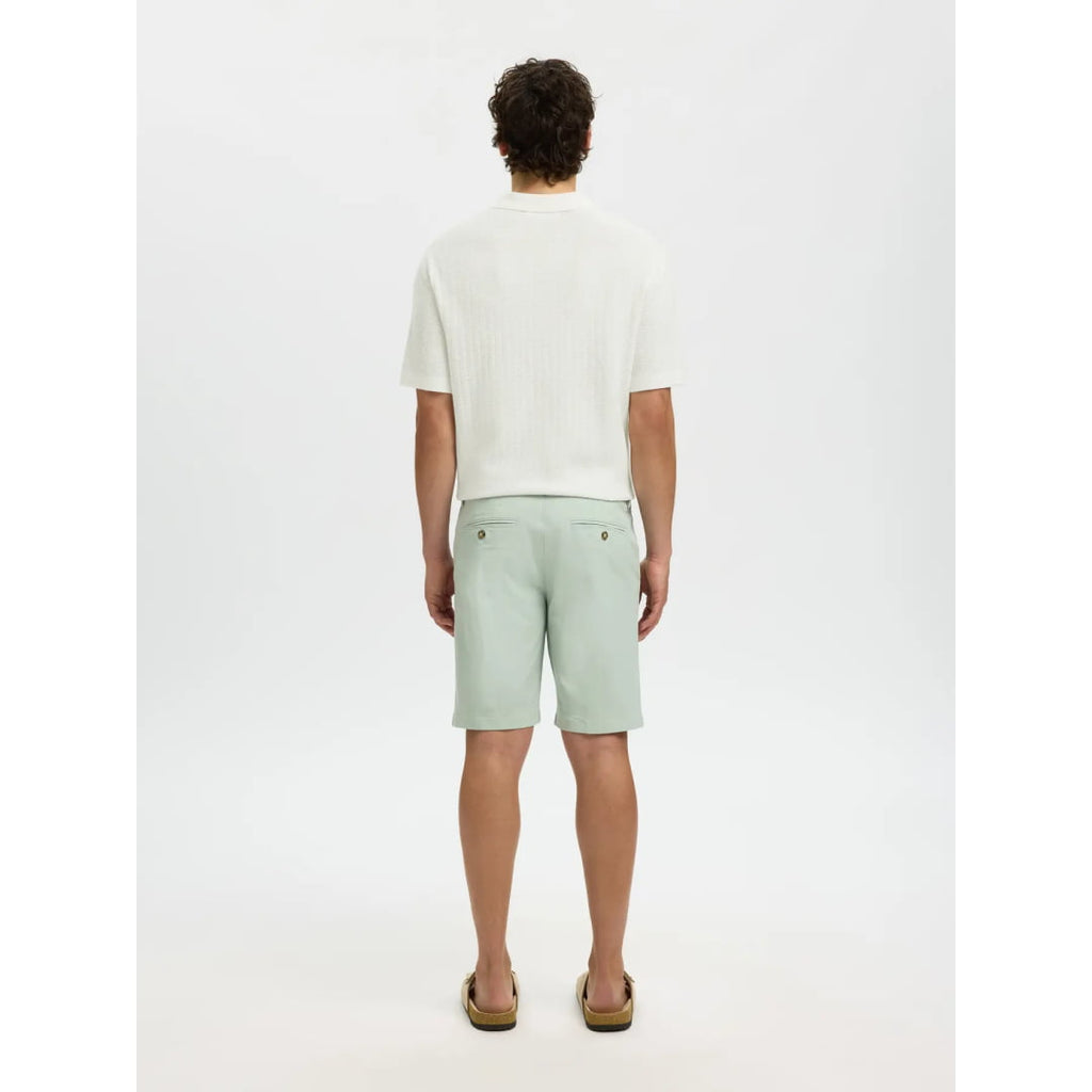 Polo Selected SLMCRAN SS Knit Structure Zip Egret - Slmcran