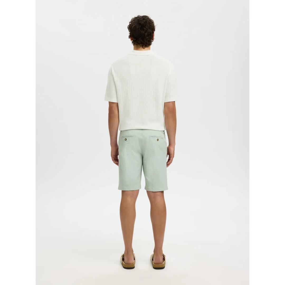 Polo Selected SLMCRAN SS Knit Structure Zip Egret - Slmcran
