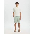 Polo Selected SLMCRAN SS Knit Structure Zip Egret - Slmcran
