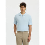Polo Selected SLMCRAN SS Knit Structure Zip Skyway