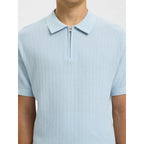Polo Selected SLMCRAN SS Knit Structure Zip Skyway