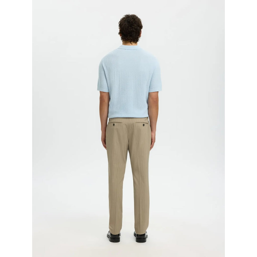 Polo Selected SLMCRAN SS Knit Structure Zip Skyway