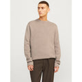 Pull Jack & Jones JPRBLAMILANO Stitch Knit Crew Greige