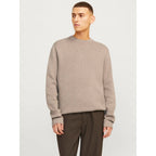 Pull Jack & Jones JPRBLAMILANO Stitch Knit Crew Greige