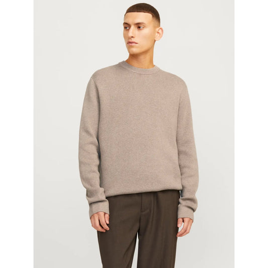Pull Jack & Jones JPRBLAMILANO Stitch Knit Crew Greige