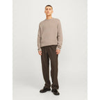 Pull Jack & Jones JPRBLAMILANO Stitch Knit Crew Greige