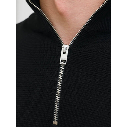 Pull Jack & Jones JPRBLAMILANO Stitch Knit Half Zip Black