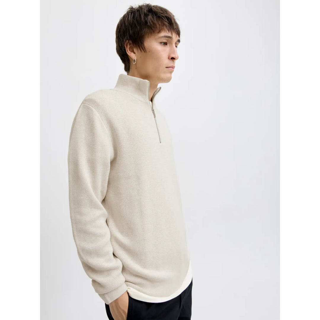 Pull Jack & Jones JPRBLAMILANO Stitch Knit Half Zip Cloud