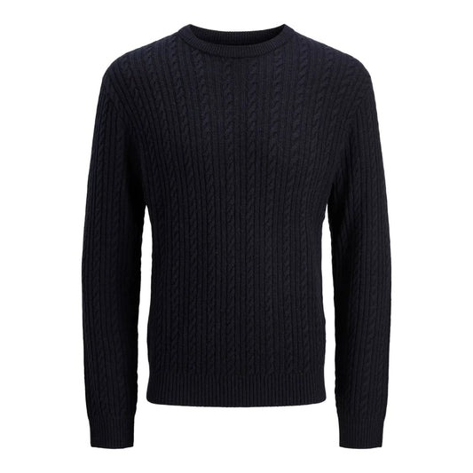 Pull Jack & Jones JPRBLULAMBSWOOL Knit Cable Crew Night Sky