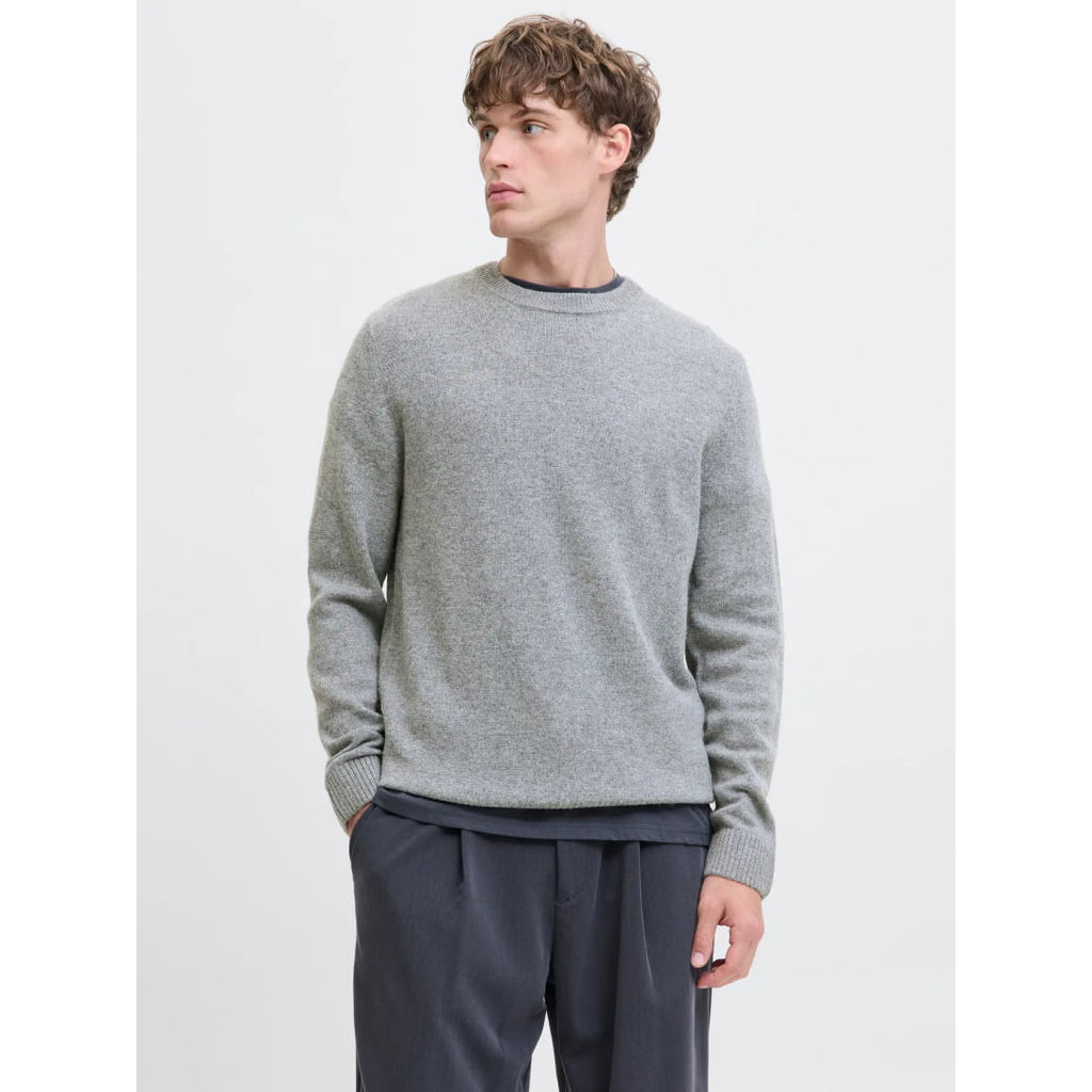 Pull Jack & Jones JPRBLULAMBSWOOL Knit Crew Medium Grey
