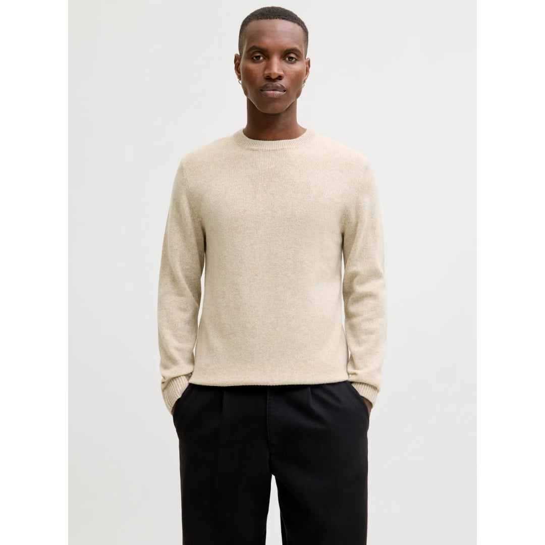Pull Jack & Jones JPRBLULAMBSWOOL Knit Crew Silver Lining