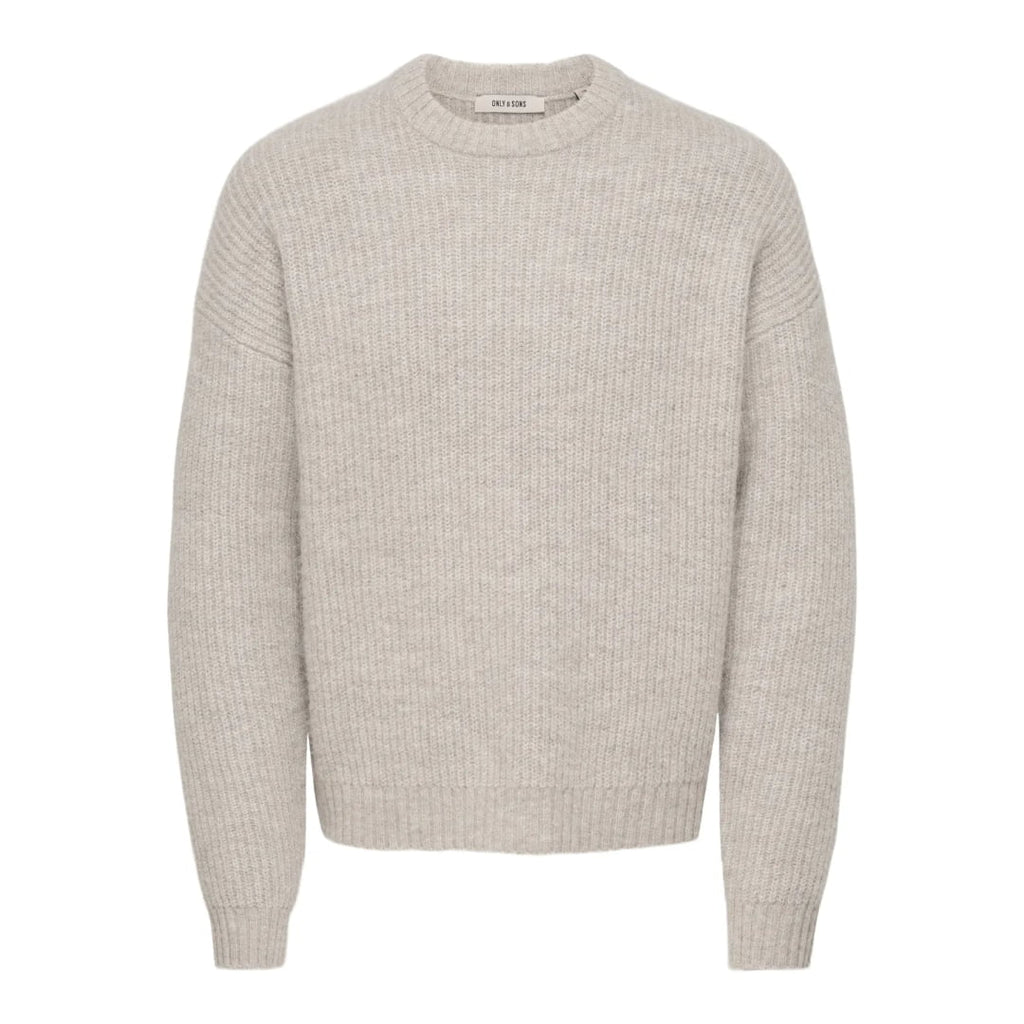 Pull Only & Sons ONSBOB DS LS Crew Knit Silver Lining