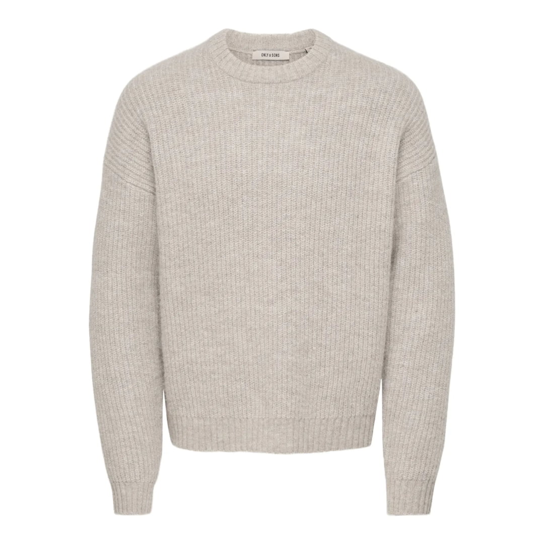 Pull Only & Sons ONSBOB DS LS Crew Knit Silver Lining