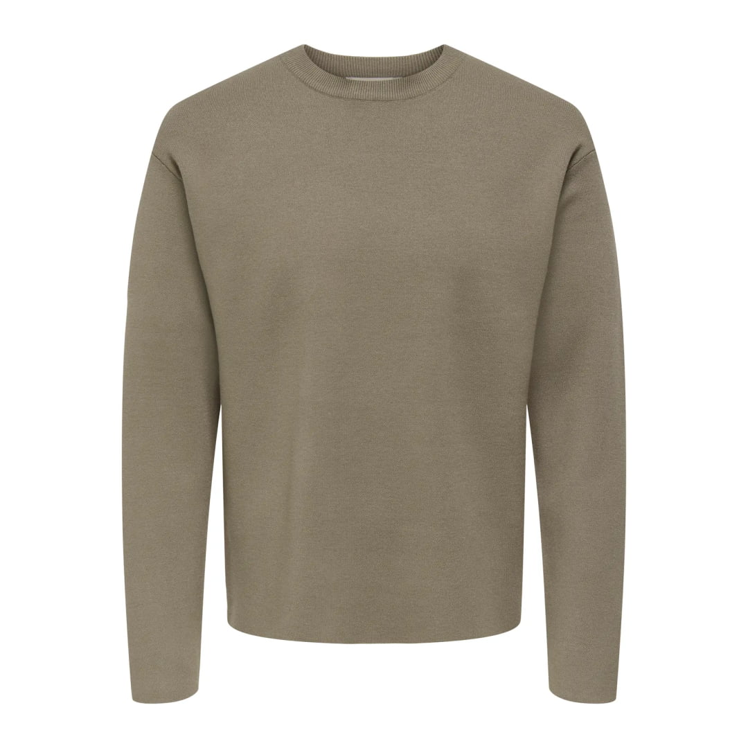 Pull Only & Sons Onscooper Relax 12 Crew Knit Walnut